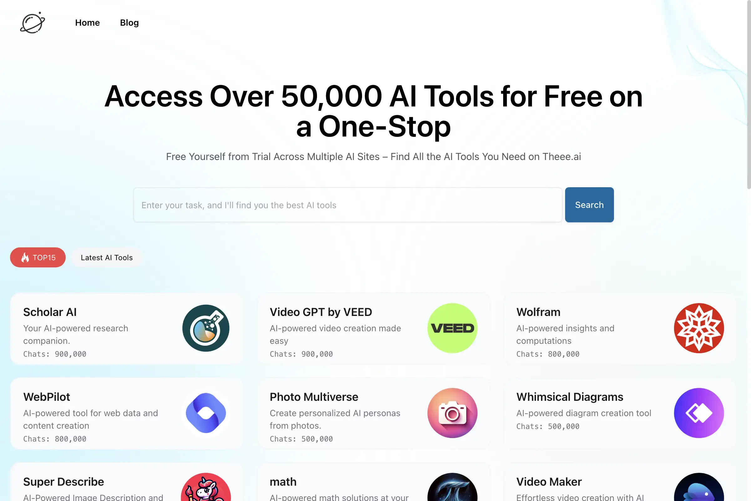 Theee.ai - AI Tools Aggregator